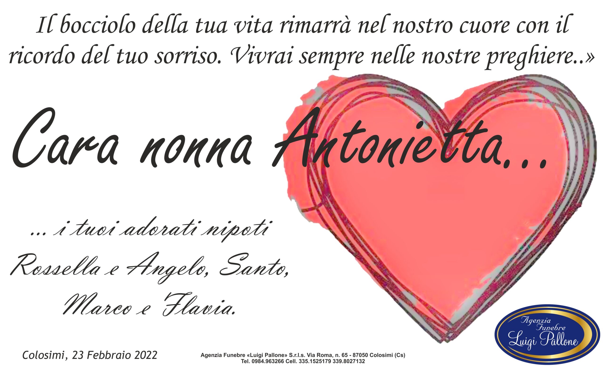 MANIFESTO nipoti Gigliotti