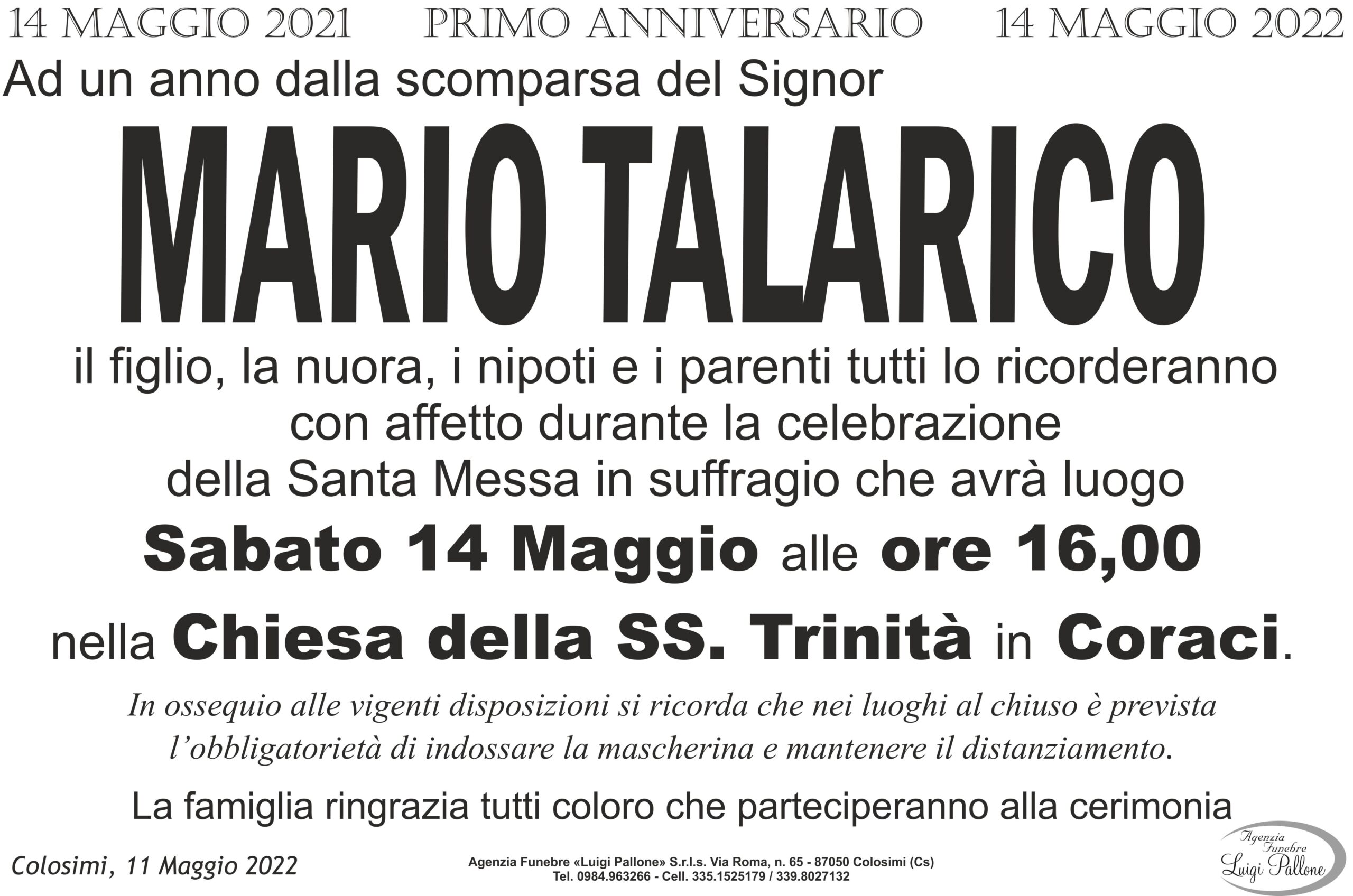 MANIFESTO anniversario Talarico M Manifesto anniversario Talarico M