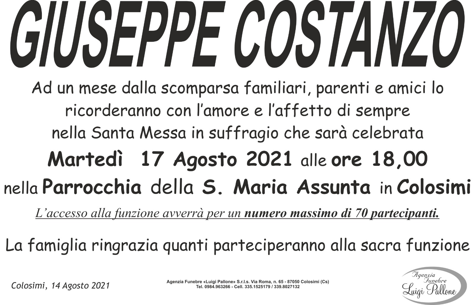 manifesto trigesimo Costanzo Manifesto trigesimo Costanzo
