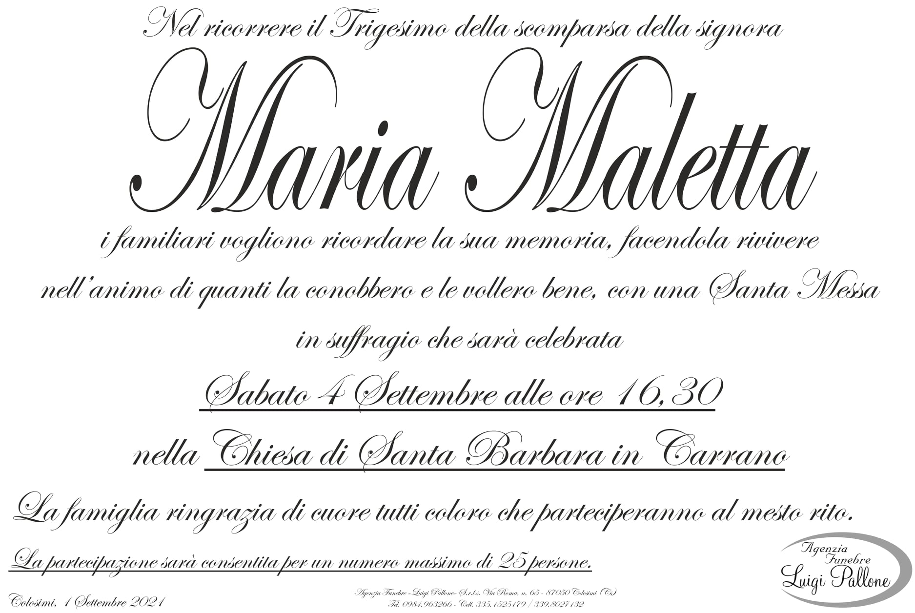 manifesto trigesimo Maletta M manifesto trigesimo Maletta M