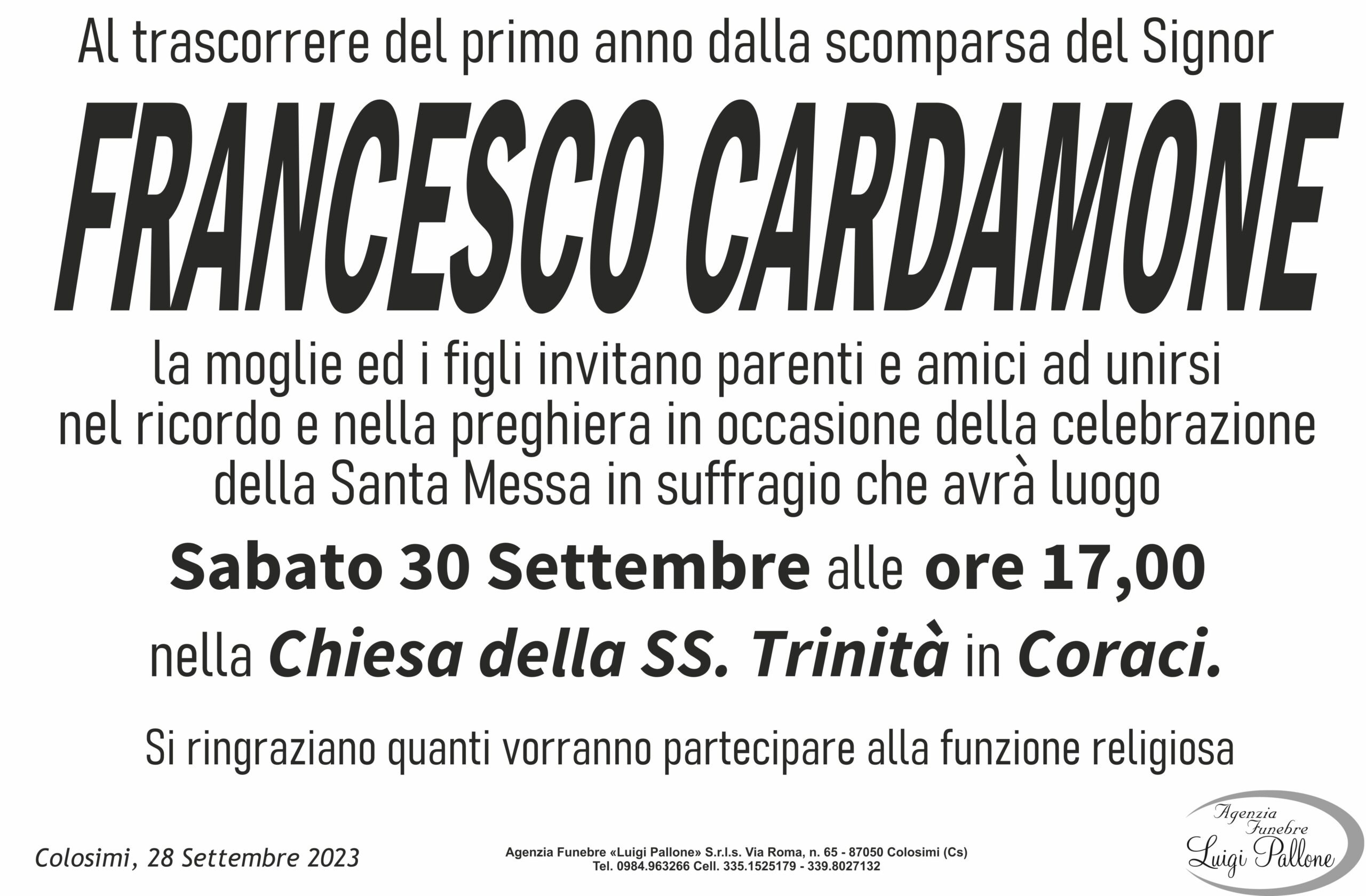 MANIFESTO anniversario Cardamone MANIFESTO anniversario Cardamone