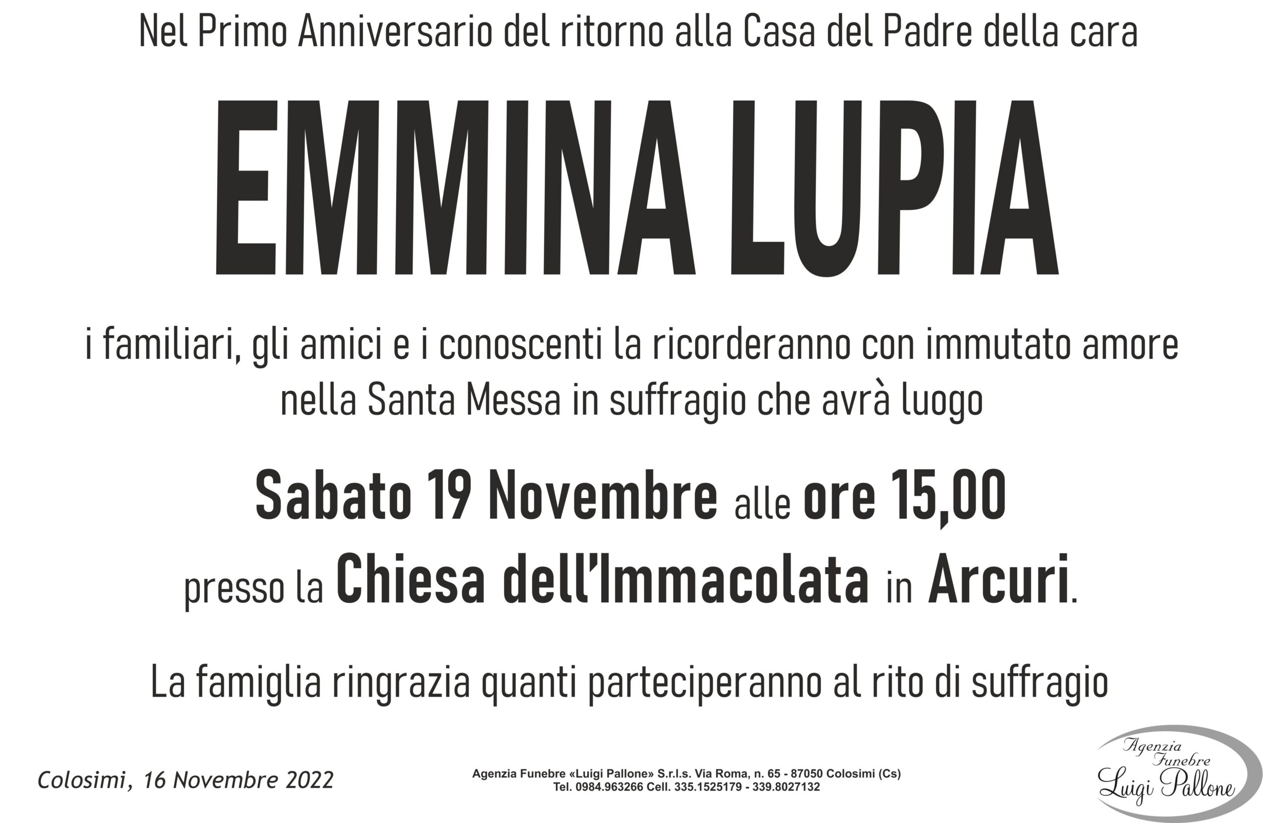 Manifesto anniversario Lupia Manifesto anniversario Lupia