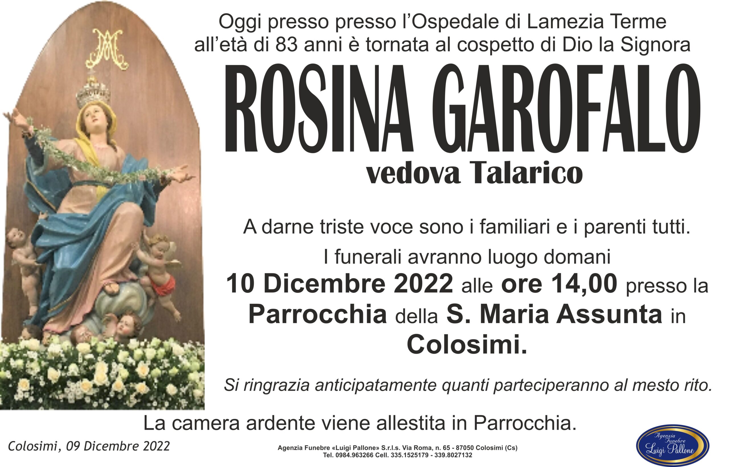 MANIFESTO annuncio Garofalo Rosina MANIFESTO annuncio Garofalo Rosina