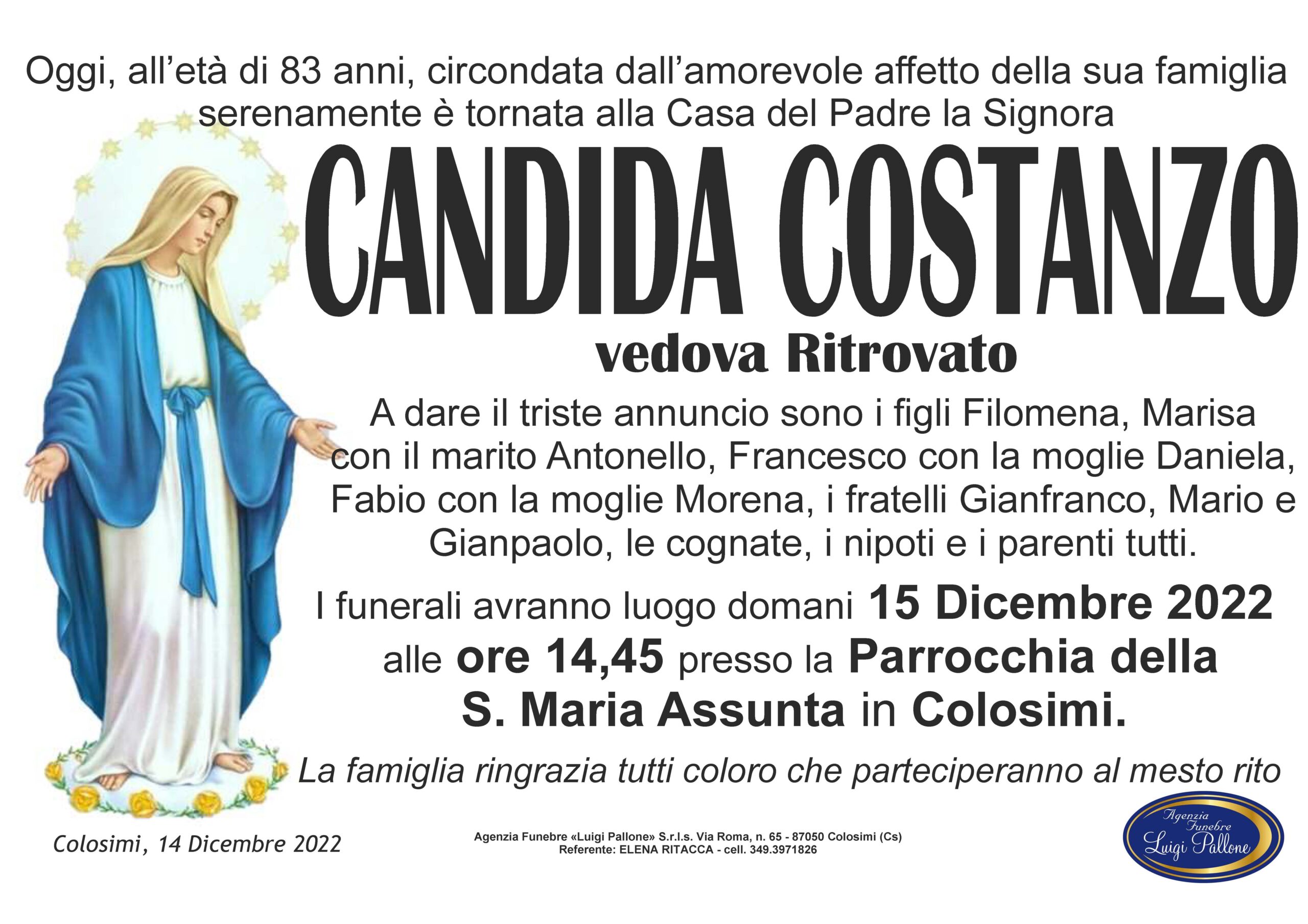 MANIFESTO annuncio Costanzo MANIFESTO annuncio Costanzo