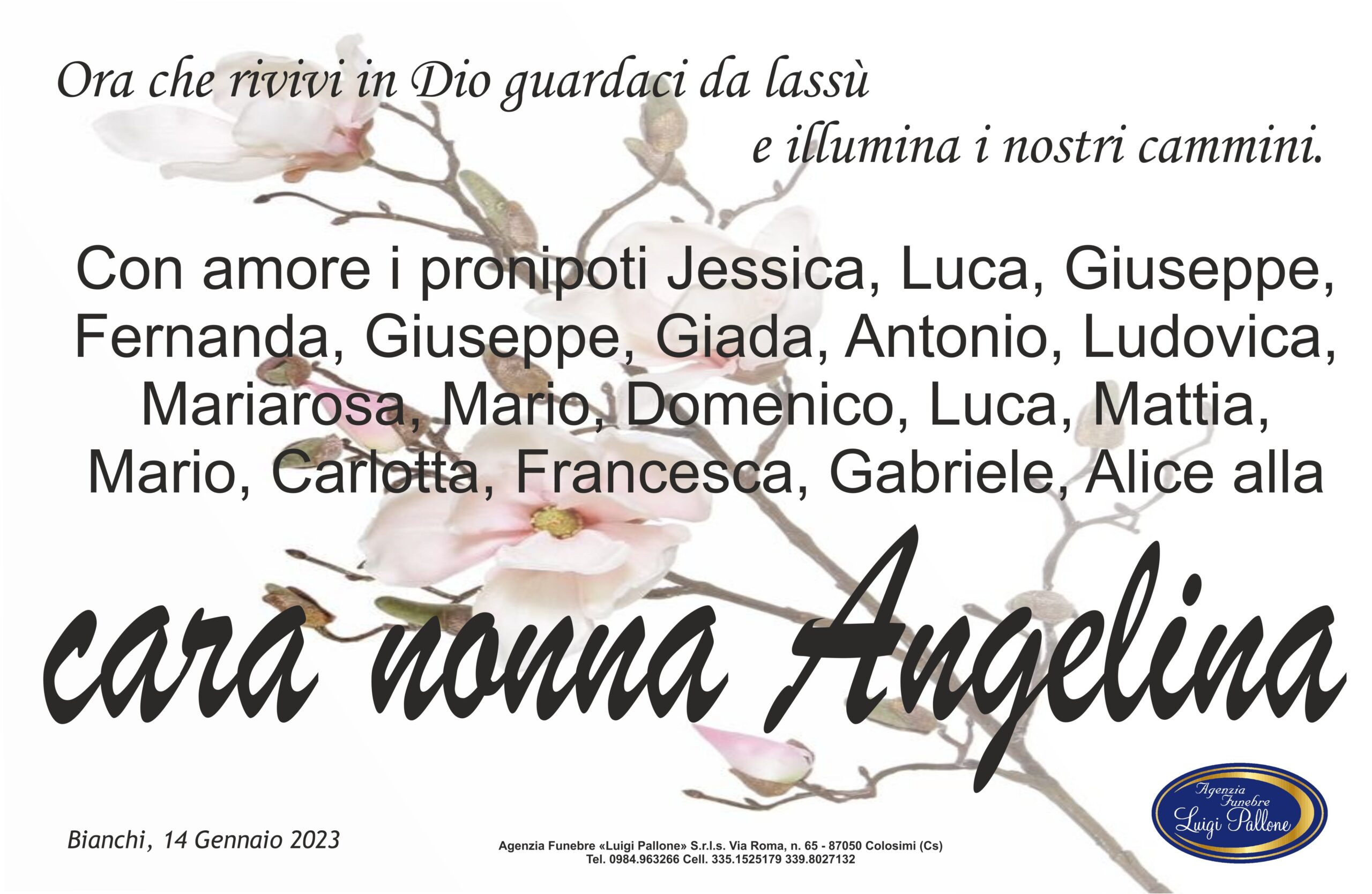 MANIFESTO con dedica PRONIPOTI