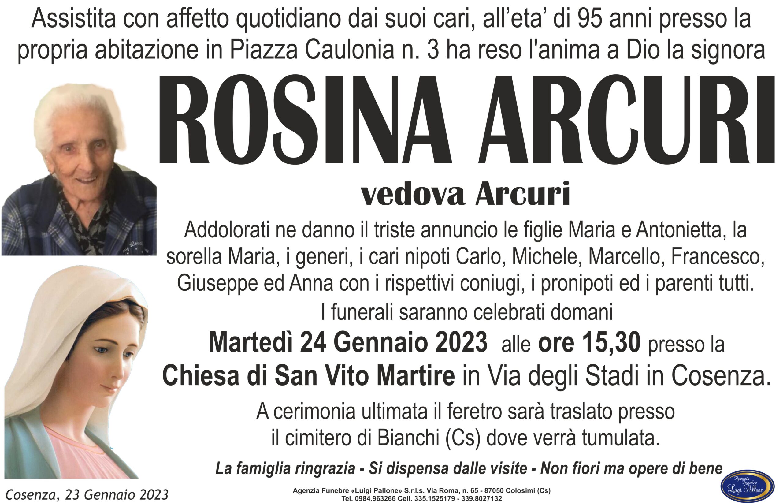 MANIFESTO con foto Arcuri MANIFESTO con foto Arcuri