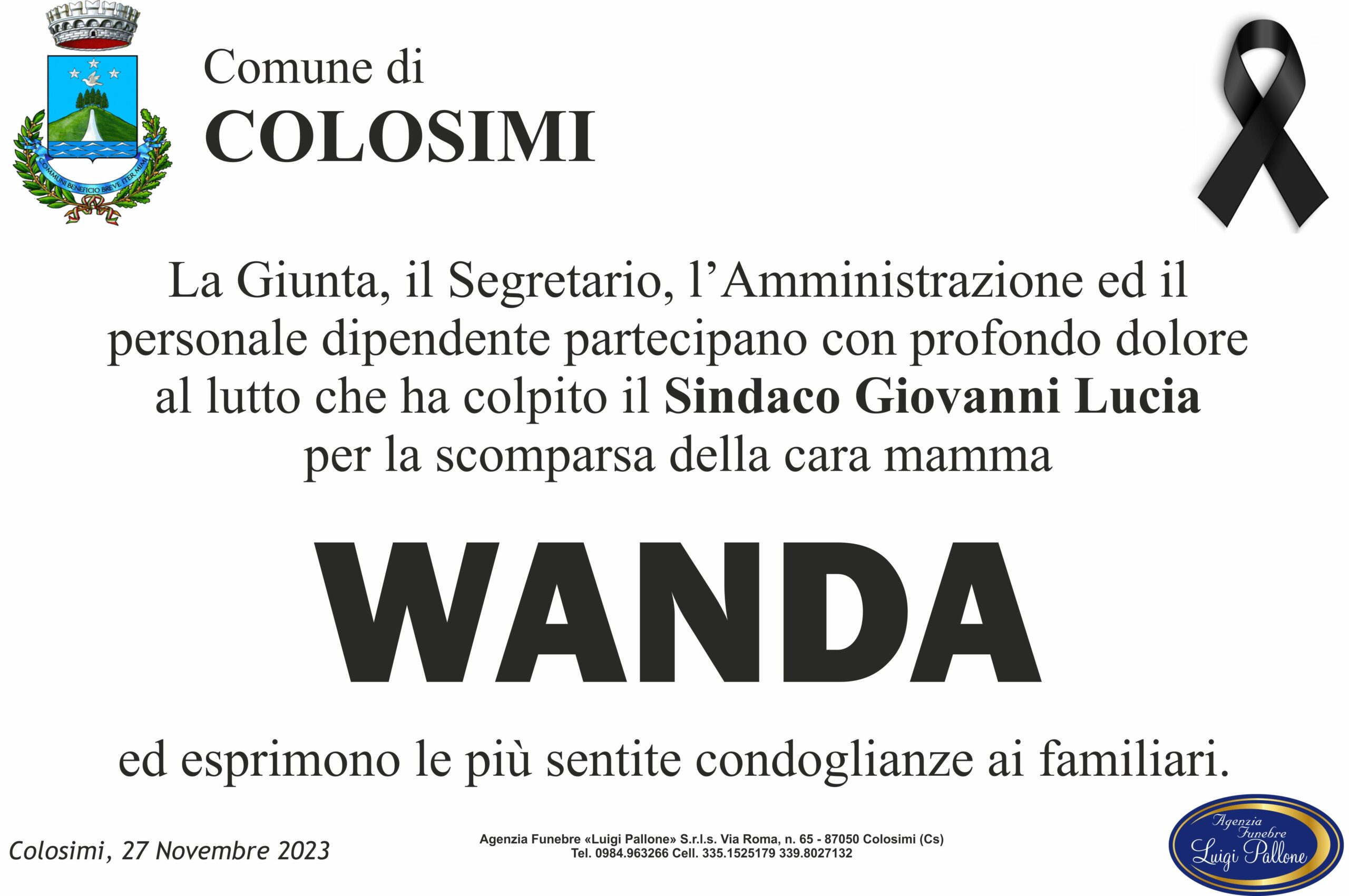 manifesto Comune Colosimi