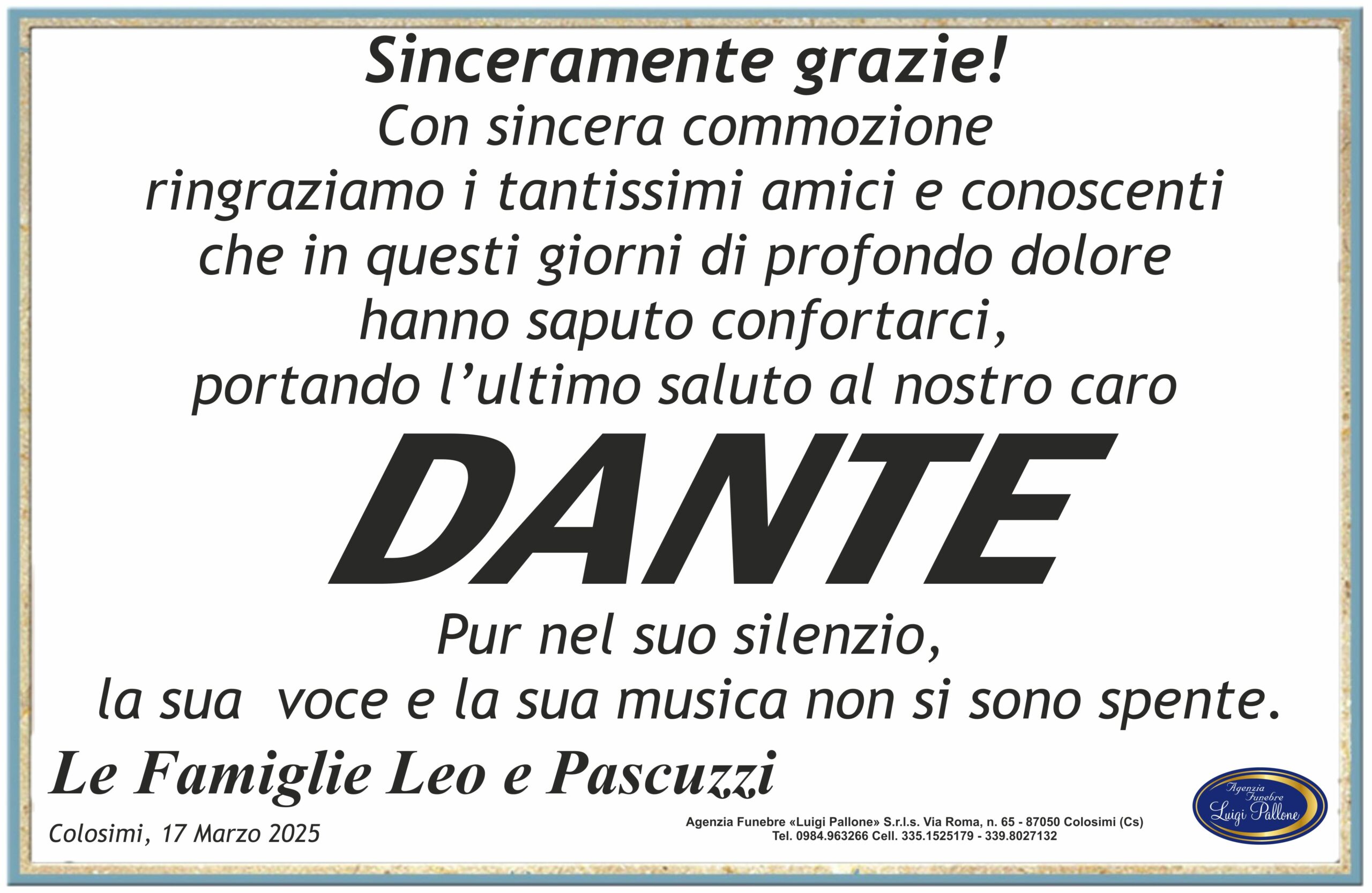 Ringraziamento Leo